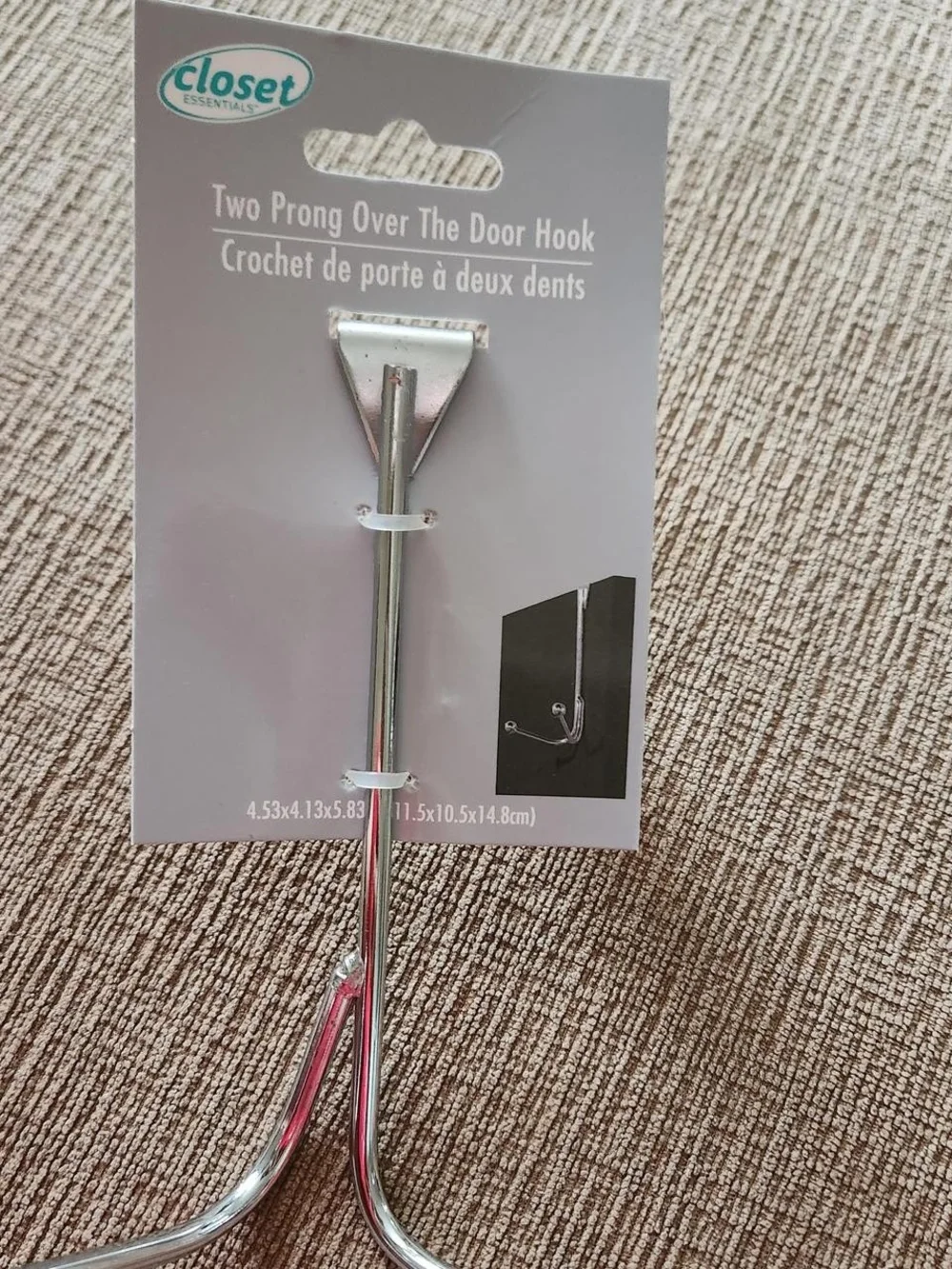 Two-Prong Over-the-Door Hook - Silver